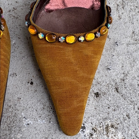 Vintage Giuseppe Zanotti silk and rhinestone mules - Picture 2 of 9